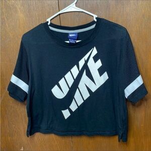 Nike Black and White Logo Crop Top